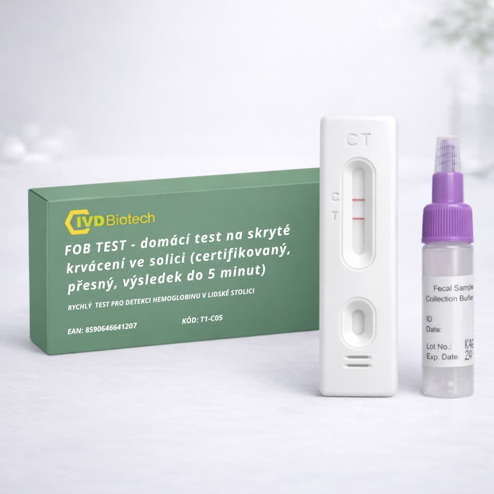 FOB test - test na skryté krvácení ve stolici (certifikovaný, přesný, výsledky do 5 minut) - 1ks