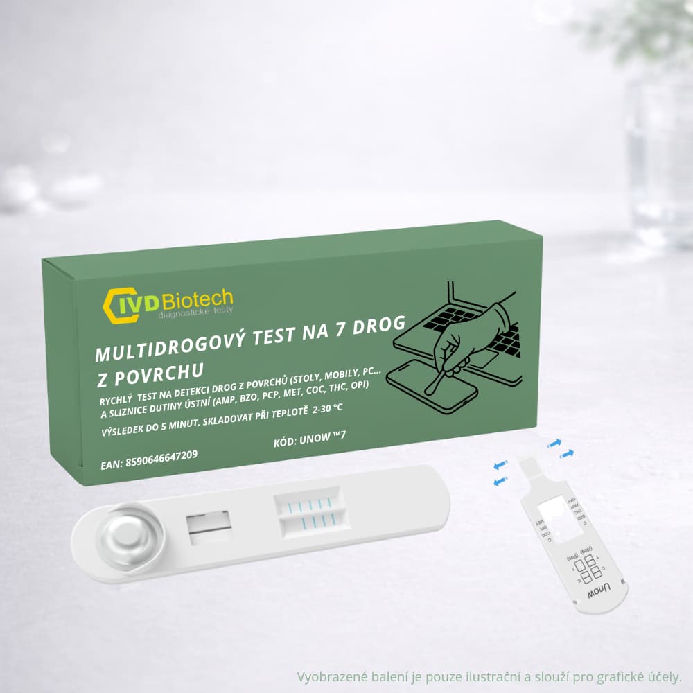 Multidrogový test na 7 drog z povrchu - 1ks