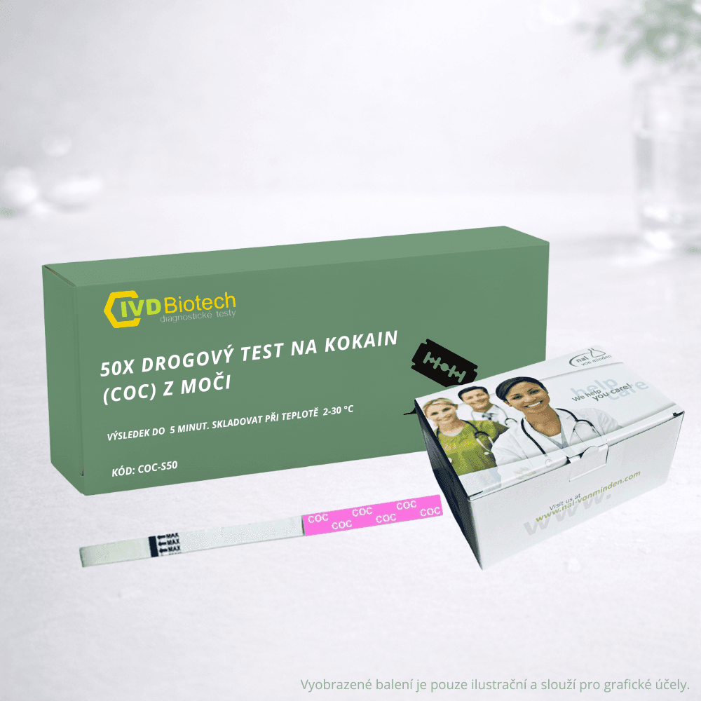 50x Drogový test na kokain (COC) z moči