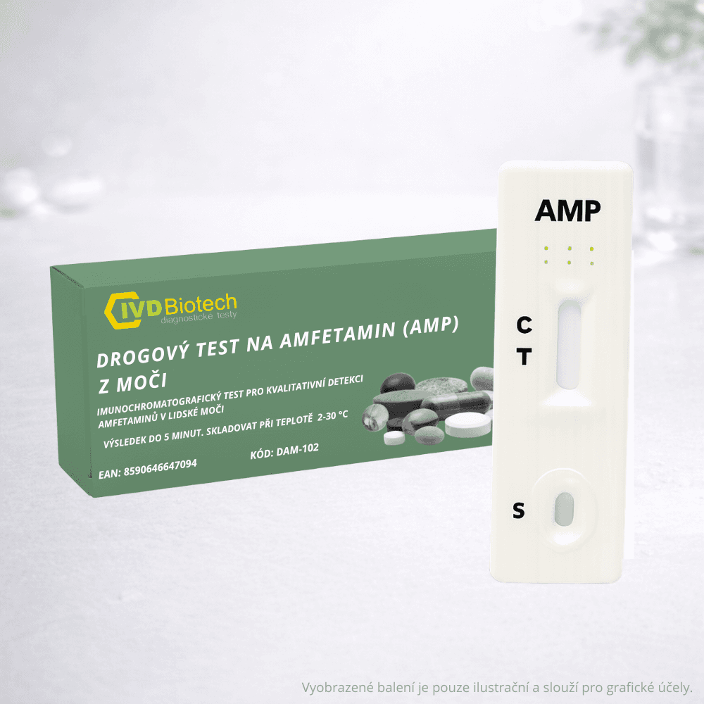Drogový test na amfetamin (AMP) z moči - 1ks