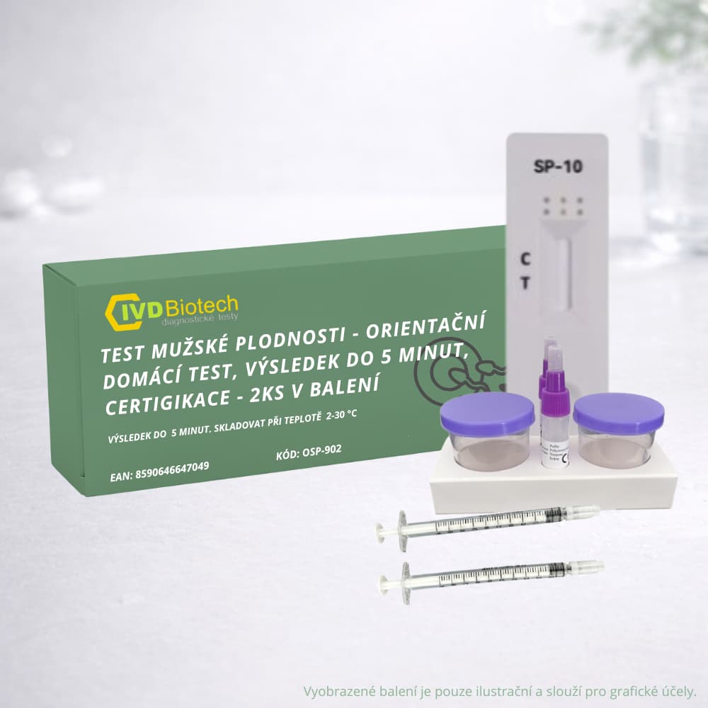 Test mužské plodnosti - orientační test, výsledek do 5 minut, certifikace - 2ks v balení