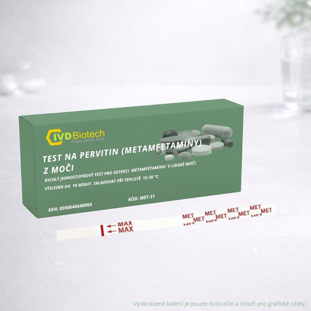 Drogový test na pervitin (metamfetaminy) z moči 1-50ks od 38Kč