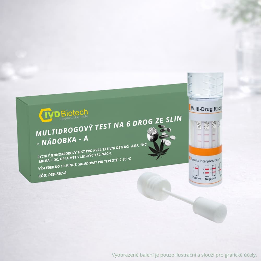 Multidrogový test na 6 drog ze slin - nádobka-A - 1ks