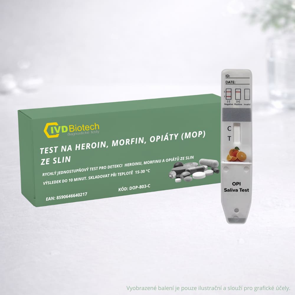 Drogový test heroin, morfin, opiáty ze slin (MOP)